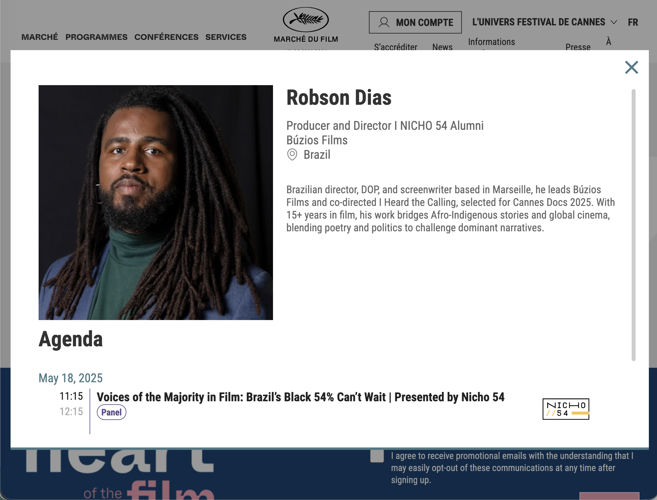 Robson Dias at Cannes-related event